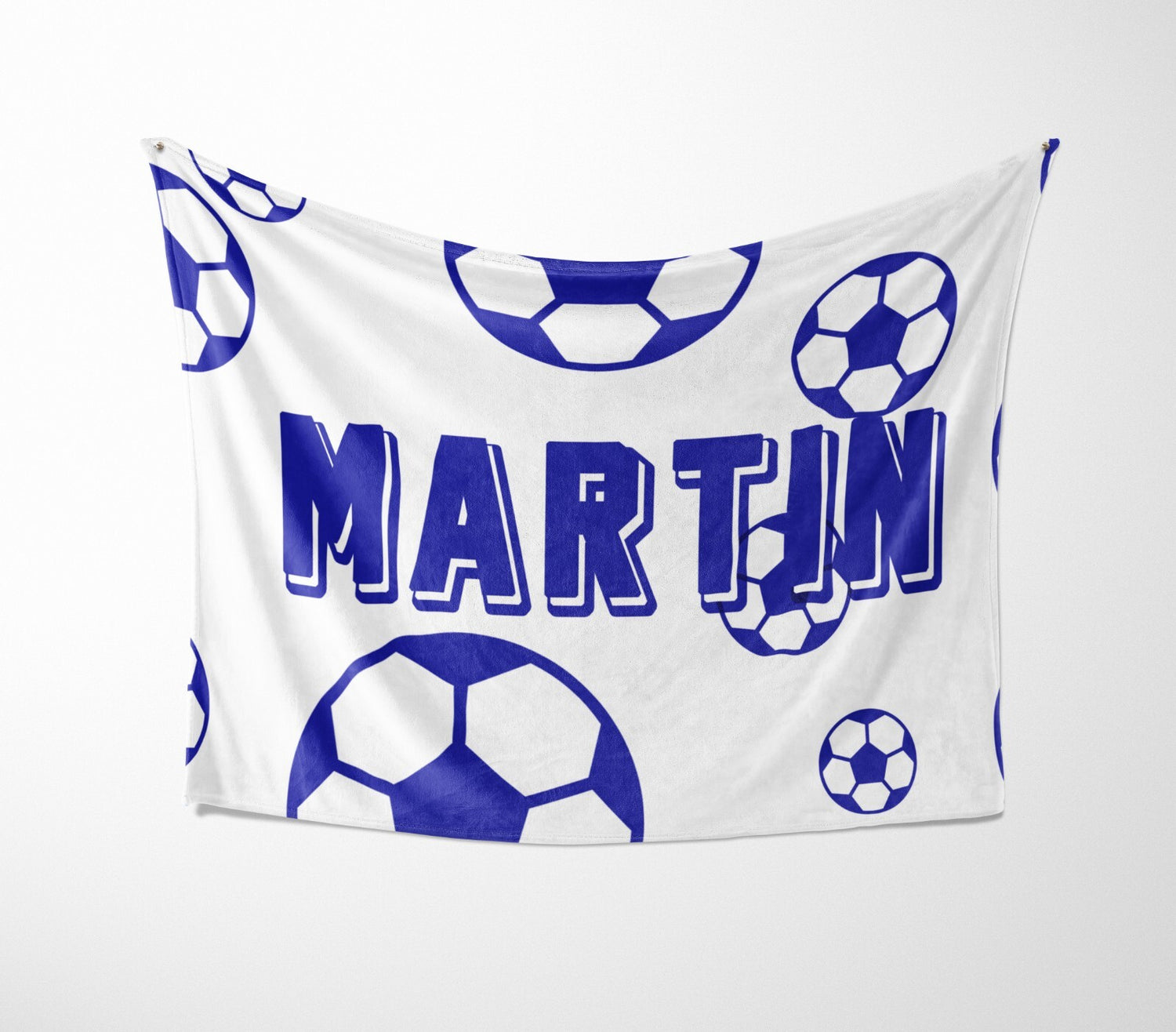 Personalised Custom Name Colour Football Fan Kids Soft Warm Fleece Blanket Decor
