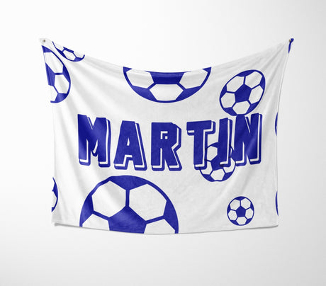 Personalised Custom Name Colour Football Fan Kids Soft Warm Fleece Blanket Decor