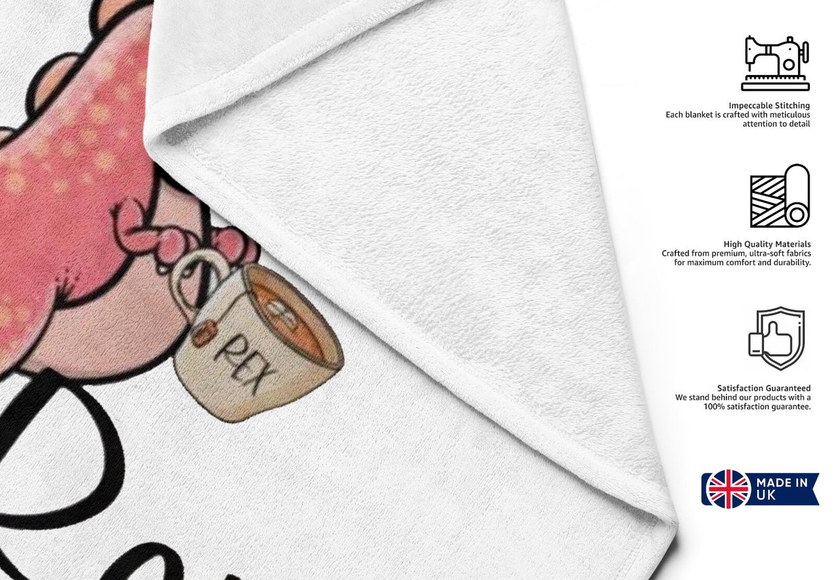 Tea-Rex Novelty Dino Dinosaur Design Custom Coloured Beach Bath Sheet Towel