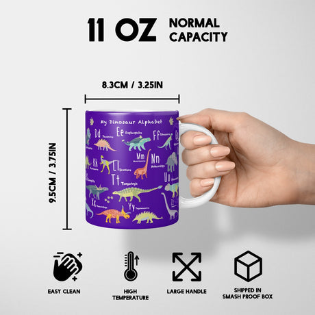 Dinosaur Alphabet Personalised Custom  Print Coffee Tea Mug Coaster Gift Him Her