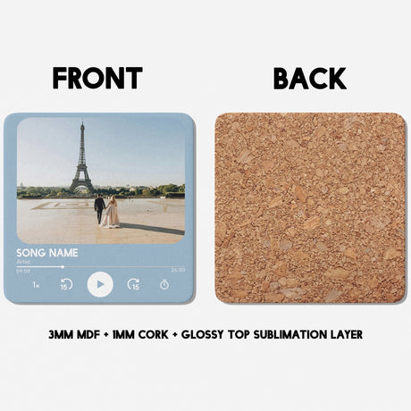 Personalised Music Player Custom Song Image Gift Coffee Tea Mug + Coaster Option