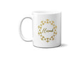 Personalised Name Wreath Gold Coffee Tea Mug Gift 11oz Mug + Coaster