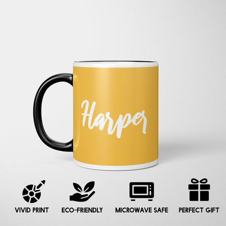 Personalised Custom Name Plain Script Font Heat Sensitive Colour Changing Mug