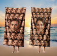 Funny Personalised Custom Photo Upload Collage Soft Beach Bath Sheet Hand Towel