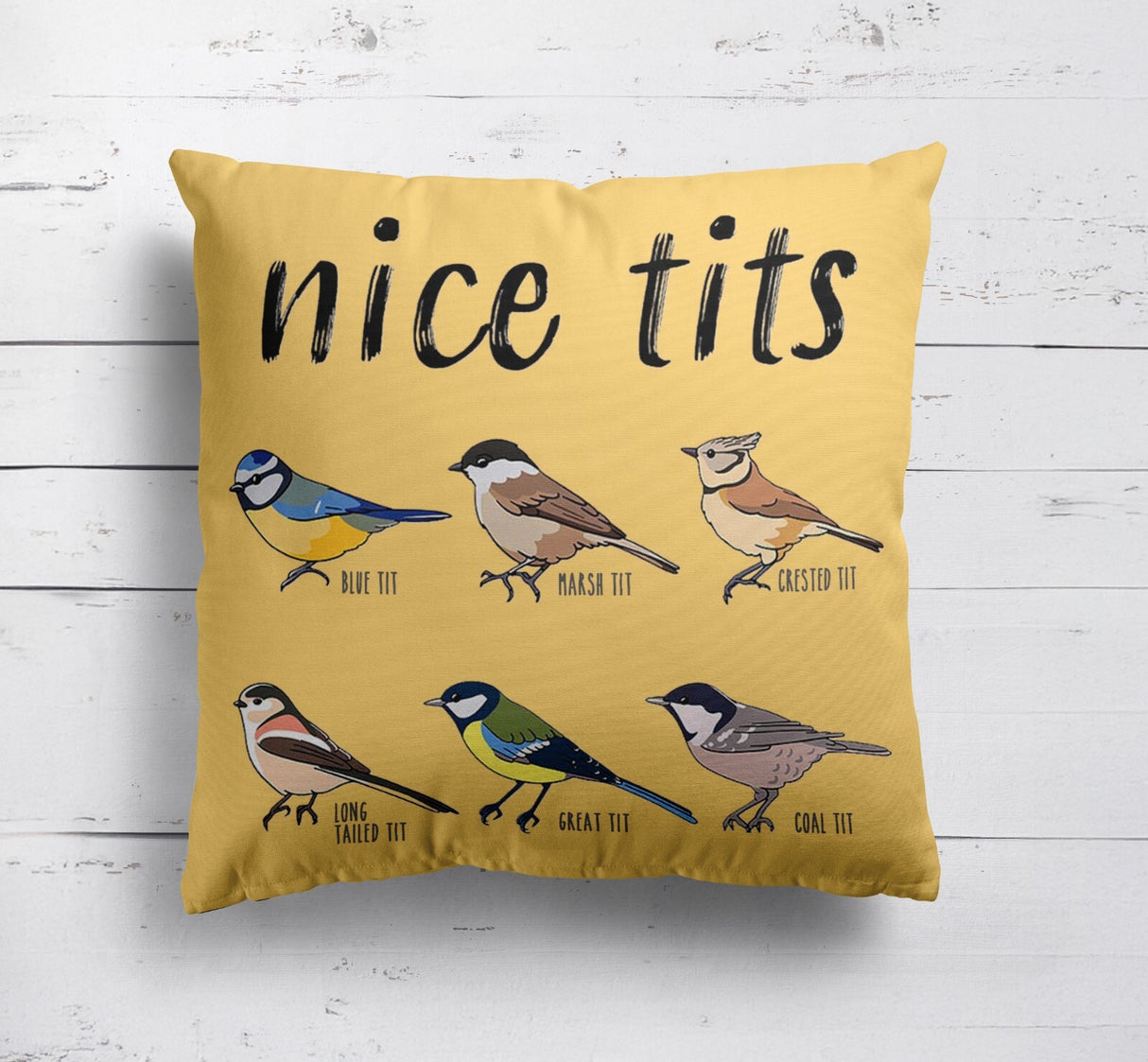 Nice Birds Prank Funny Cheeky Naughty Novelty Soft Square Fill Zip Cushion Throw