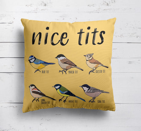 Nice Birds Prank Funny Cheeky Naughty Novelty Soft Square Fill Zip Cushion Throw