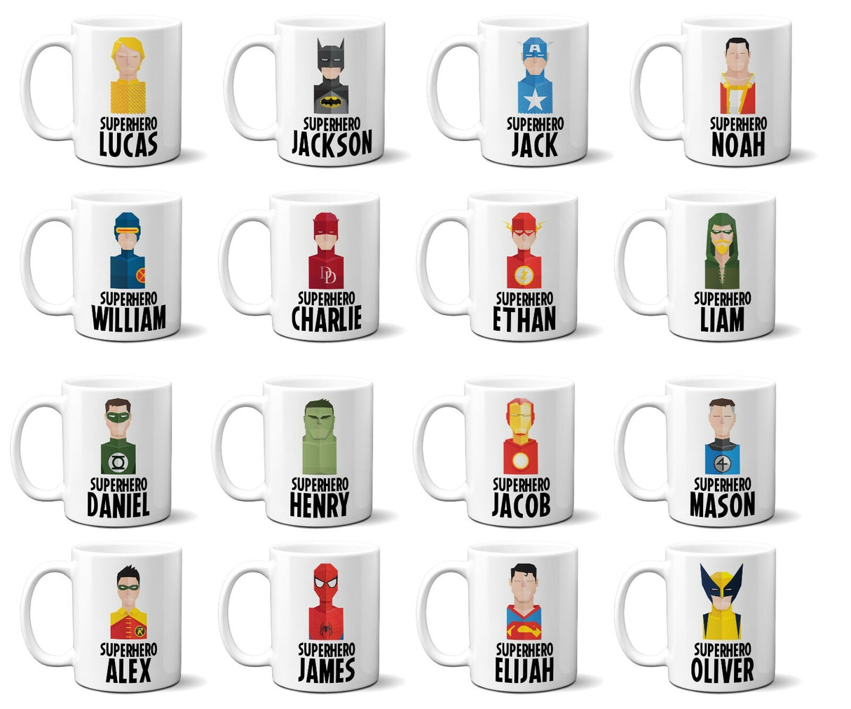 Superhero Personalised Name Kids Tea Coffee Drink Mug Gift Mug Set Coaster Cup