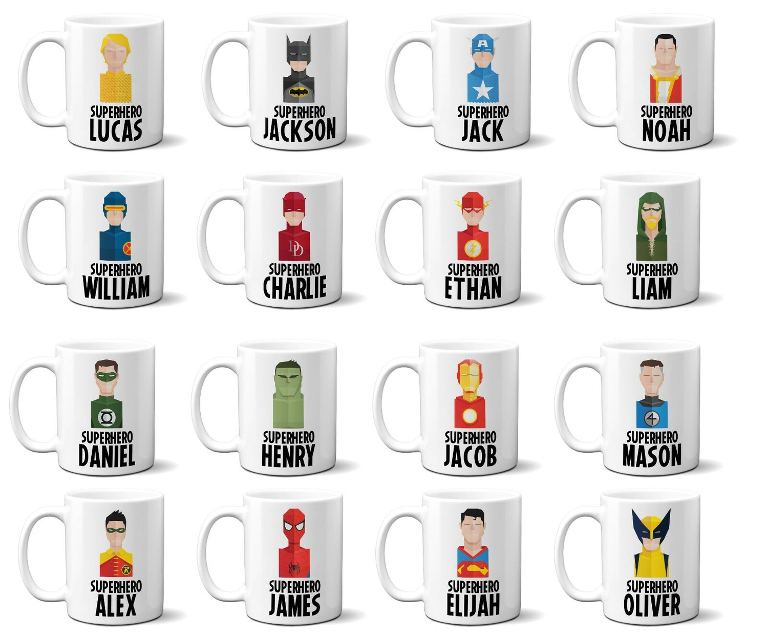 Superhero Personalised Name Kids Tea Coffee Drink Mug Gift Mug Set Coaster Cup