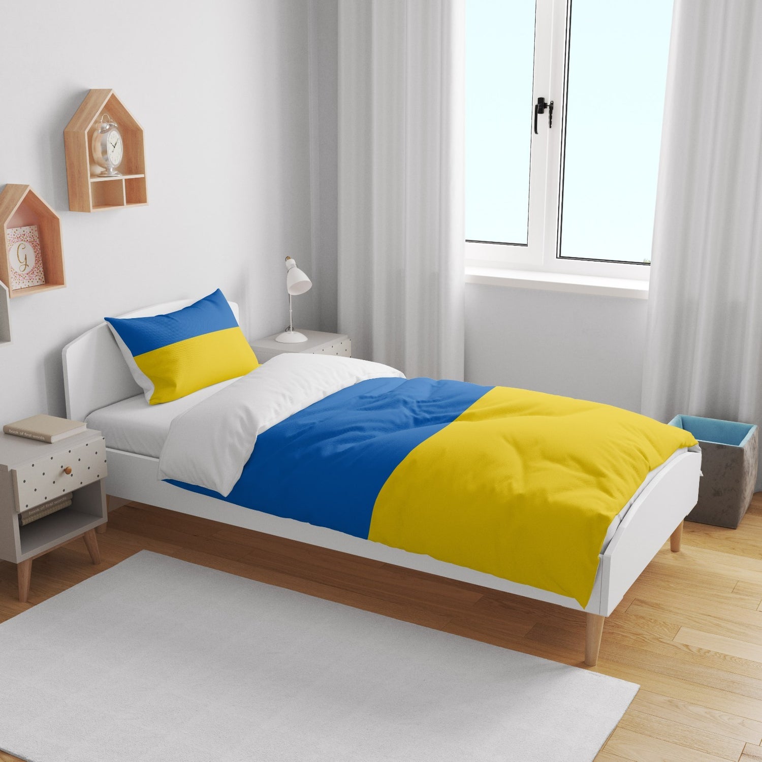 Ukraine Flag Design Cot Bed - Duvet Cover Toddler Pillowcase Cosy Gift Custom