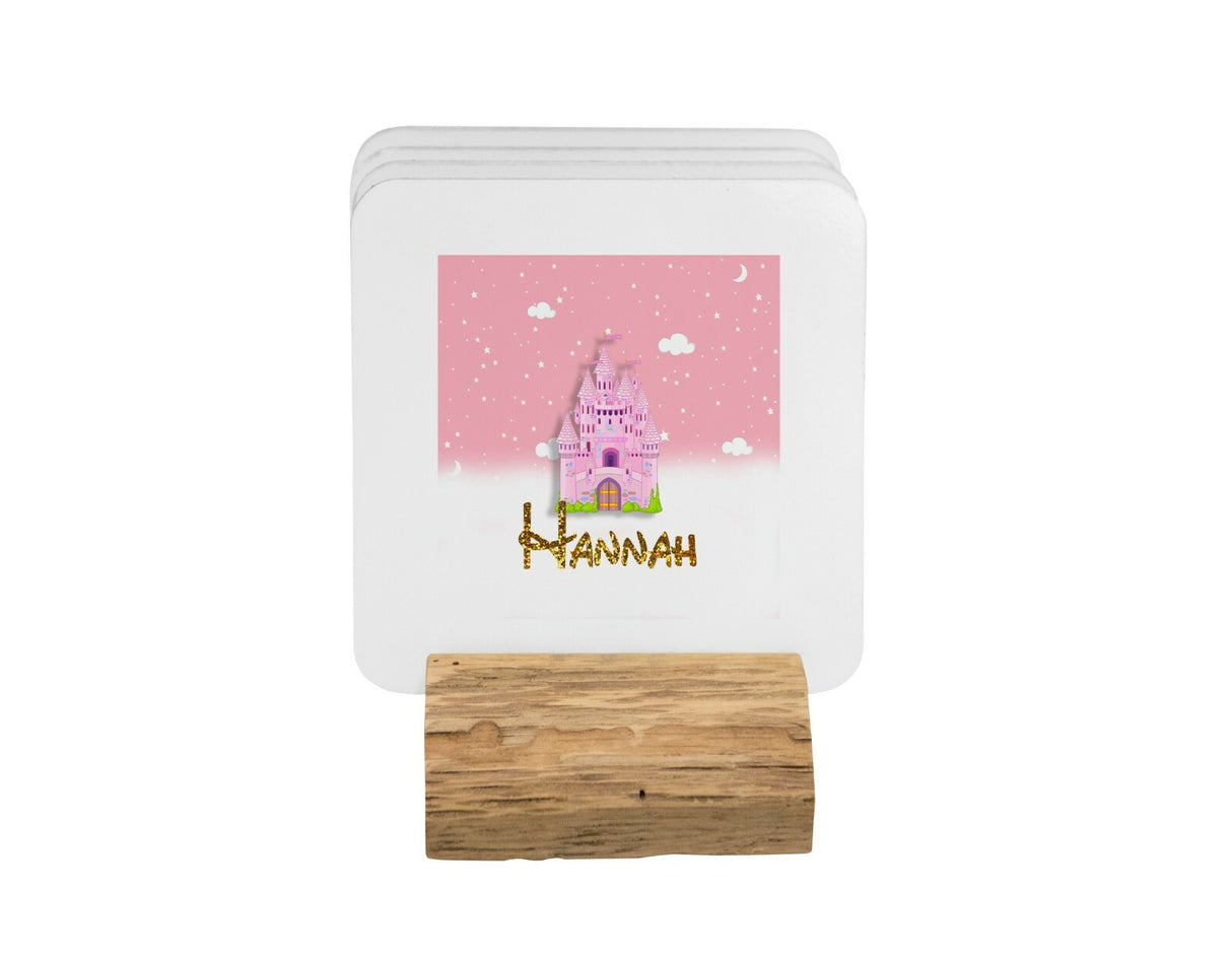 Personalised Name Princess Castle Coffee Tea Mug Gift 11oz Mug + Coaster