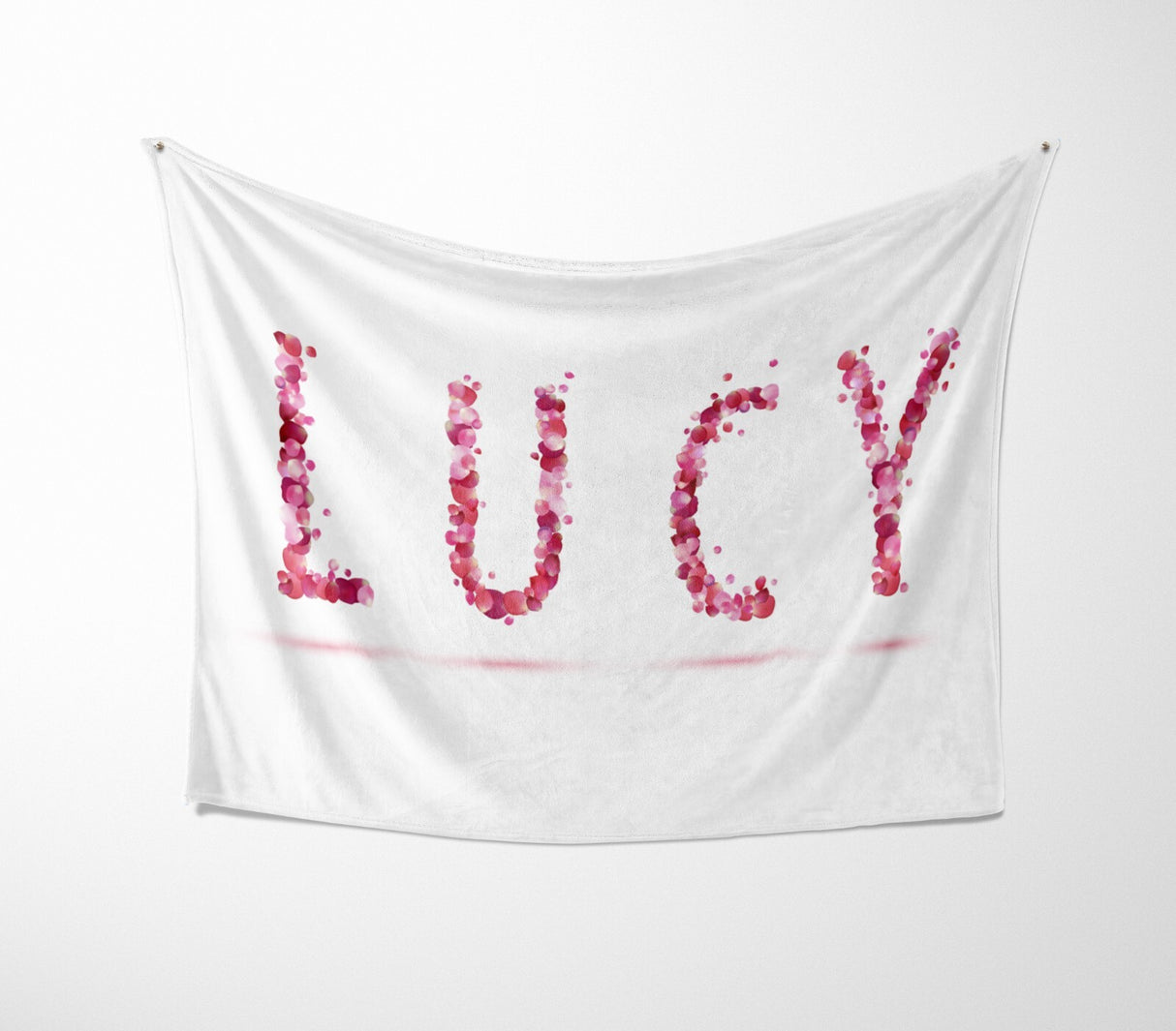 Personalised Name Pink Rose Petals Novelty Soft Fleece Mink Blanket Gift Decor