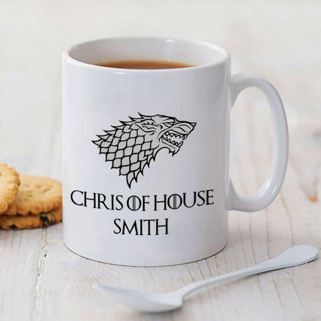 Game of Thrones Personalise Your Name & House Coffee Mug Gift 11oz Ceramic