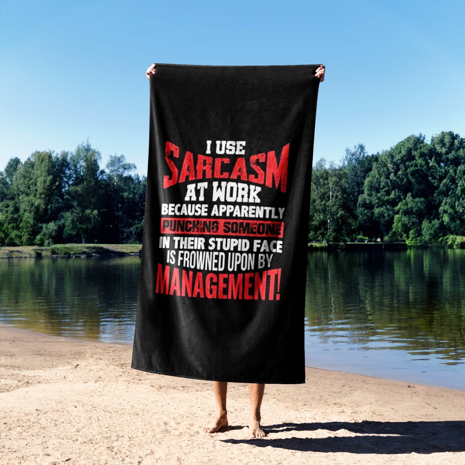 Sarcasm At Work Rude Funny Custom Any Colour Novelty Beach Bath Sheet Towel