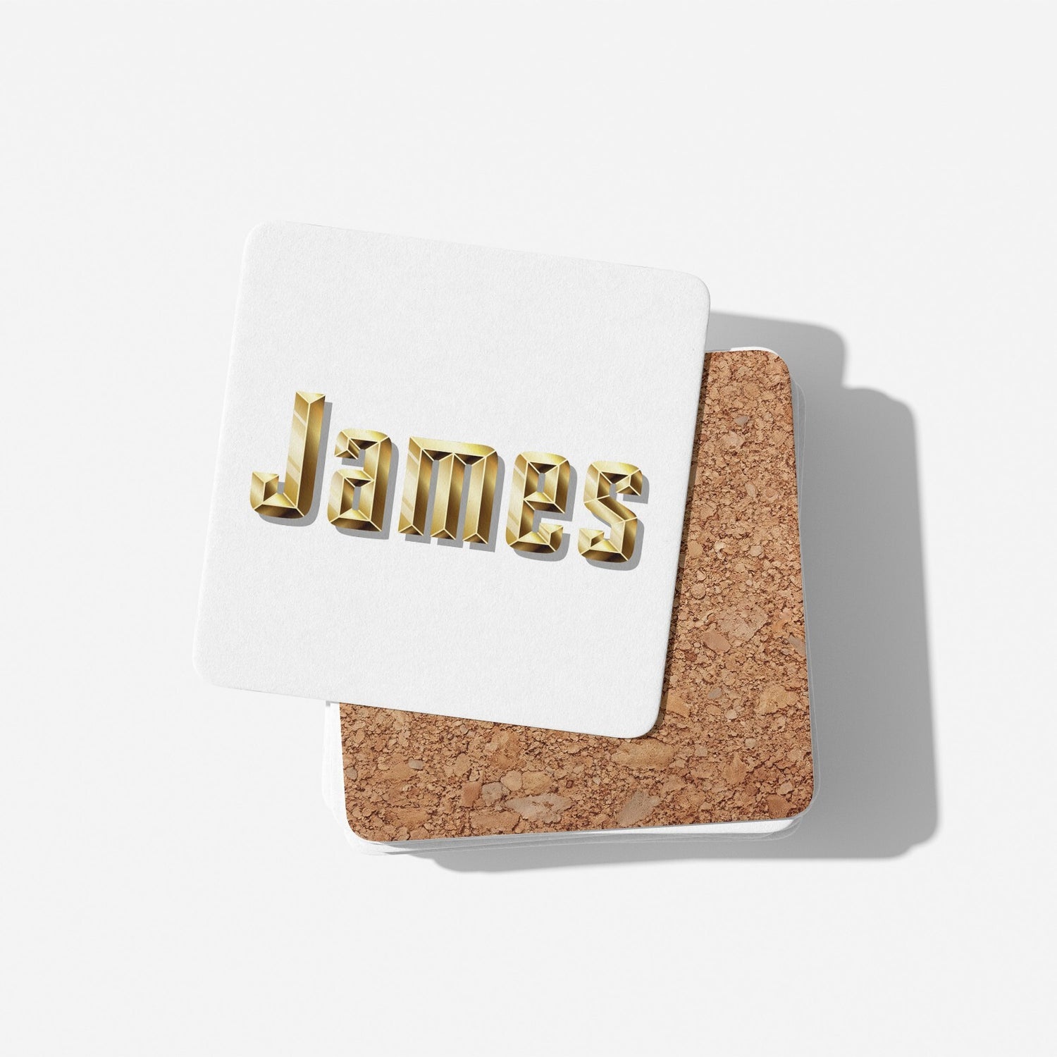 Personalised Any Name Gold Bricks Letters Coffee Tea Mug Coaster Gift Him Her