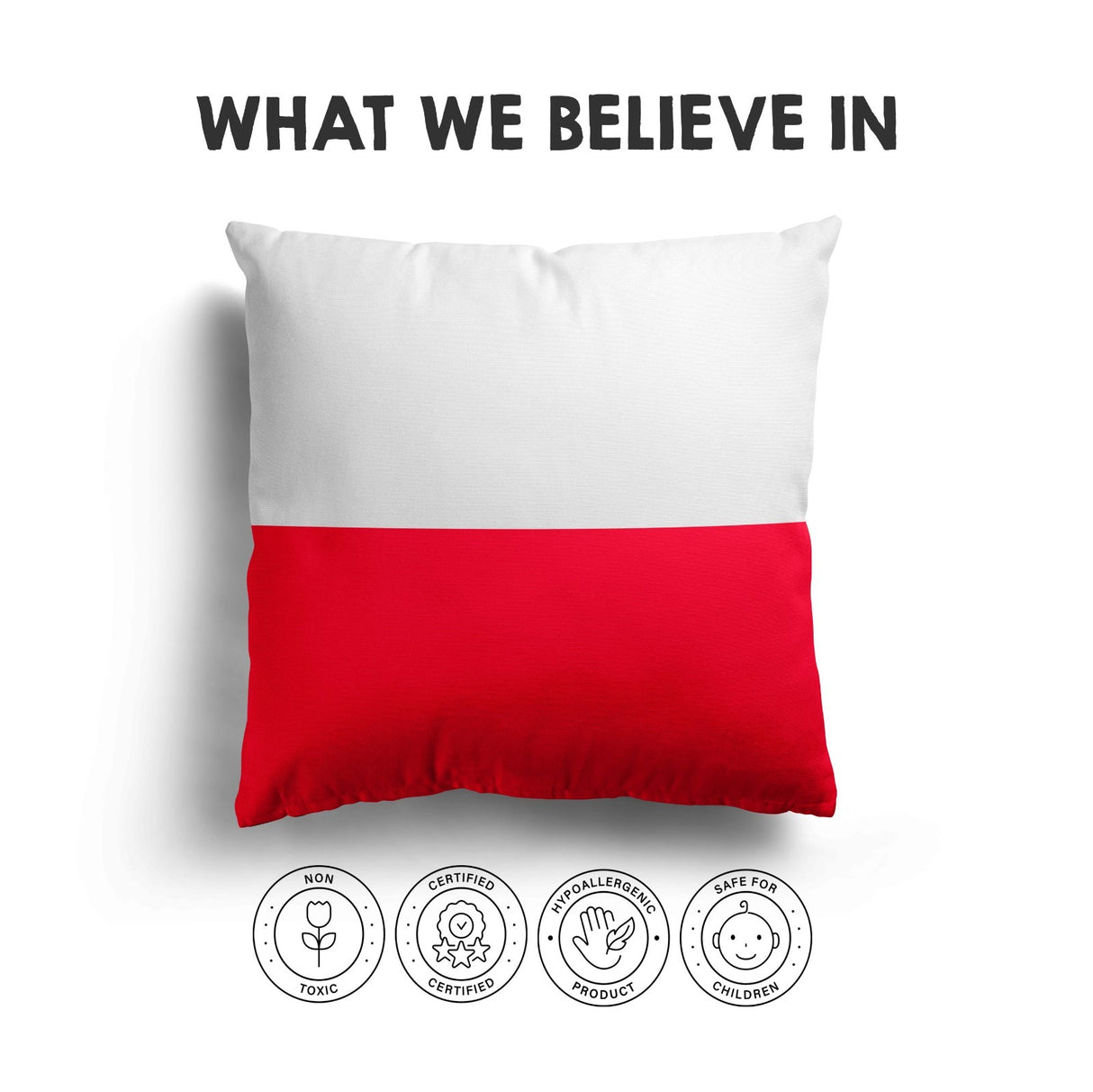 Poland Flag Polish Design Filled Square Cushion Decorative Throw Gift Soft Size