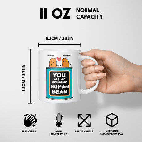 Personalised You Are My Favourite Human Bean Names Mug & Coaster Gift Him/Her