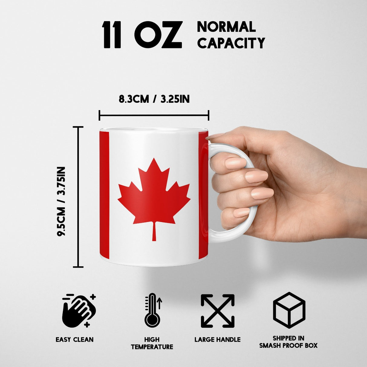 Canada Flag Canadian Design Coffee Tea Mug Cup Set Coaster - Gift Him Her Custom