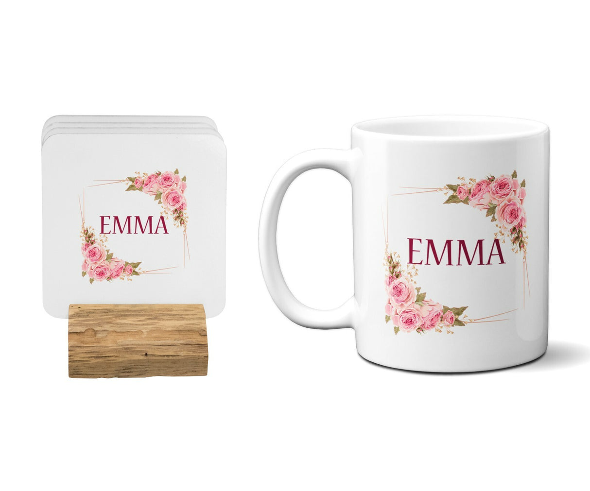 Rose Bouquet Frame Coffee Tea Mug 11oz Mug And Coaster Set Option