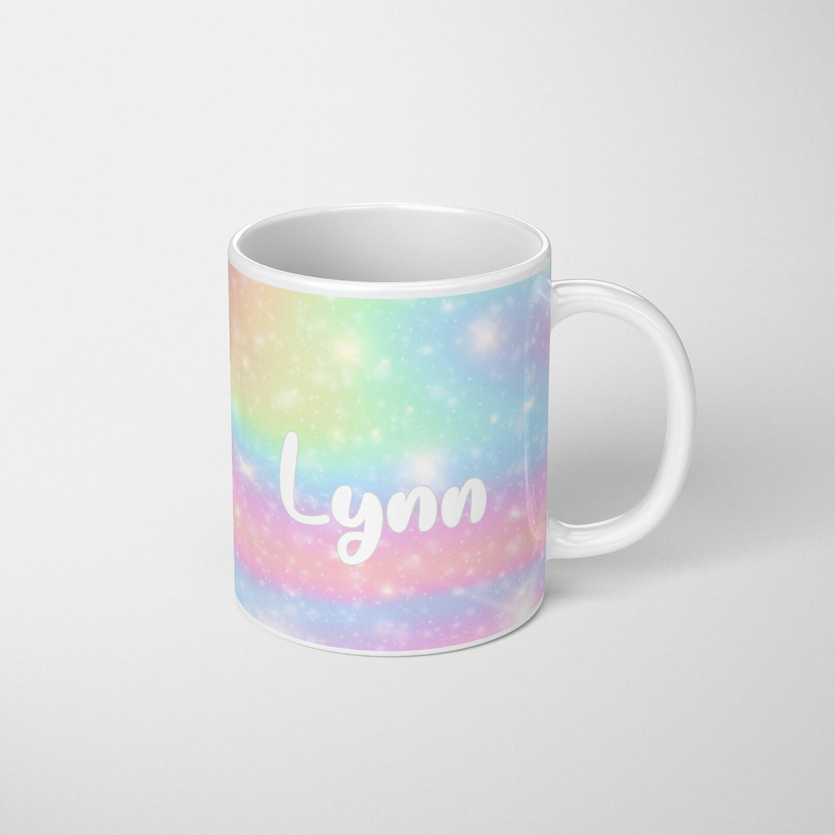 Personalised Custom Name Cute Rainbow Unicorn Mug & Coaster Set Gift for Kids