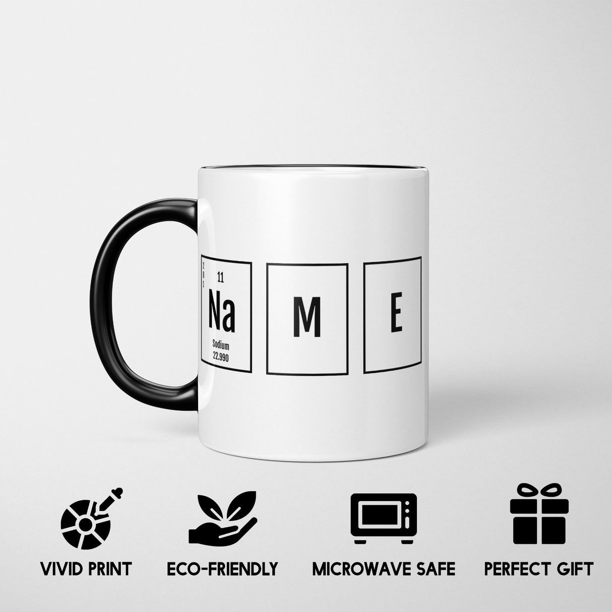 Science Chemical Table Custom Name Heat Sensitive Magic Changing Mug Novelty Cup