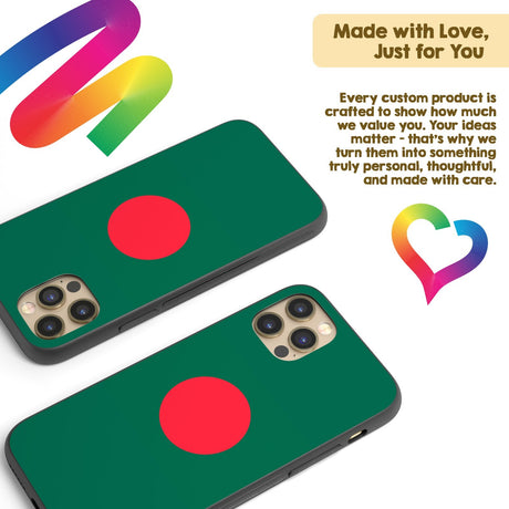 Bangladesh Flag Design Printed iPhone Case Black TPU Cover Protector Custom Gift