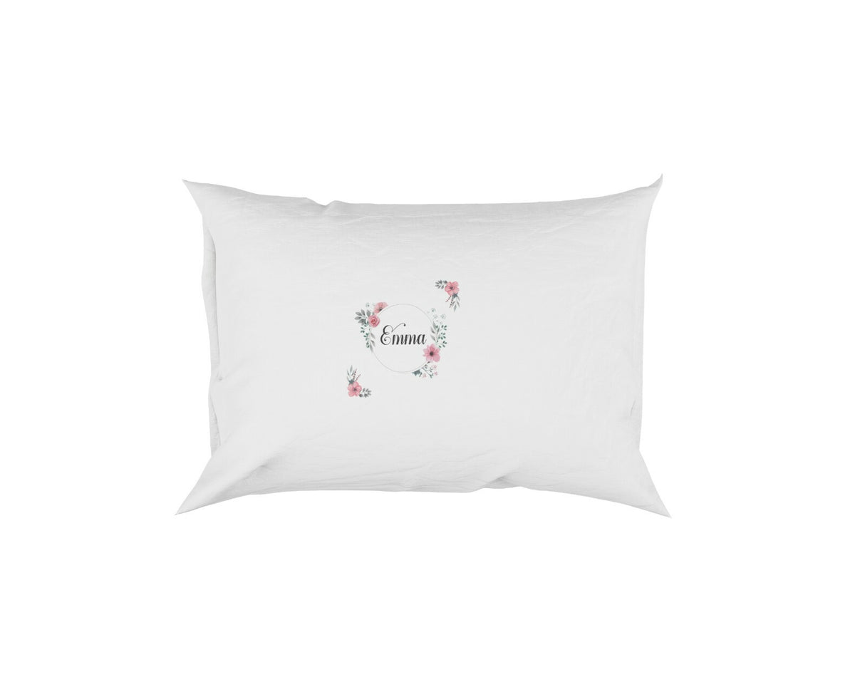 Floral Circle Wreath Border Pink Soft Pillowcase Pillow Case Cover