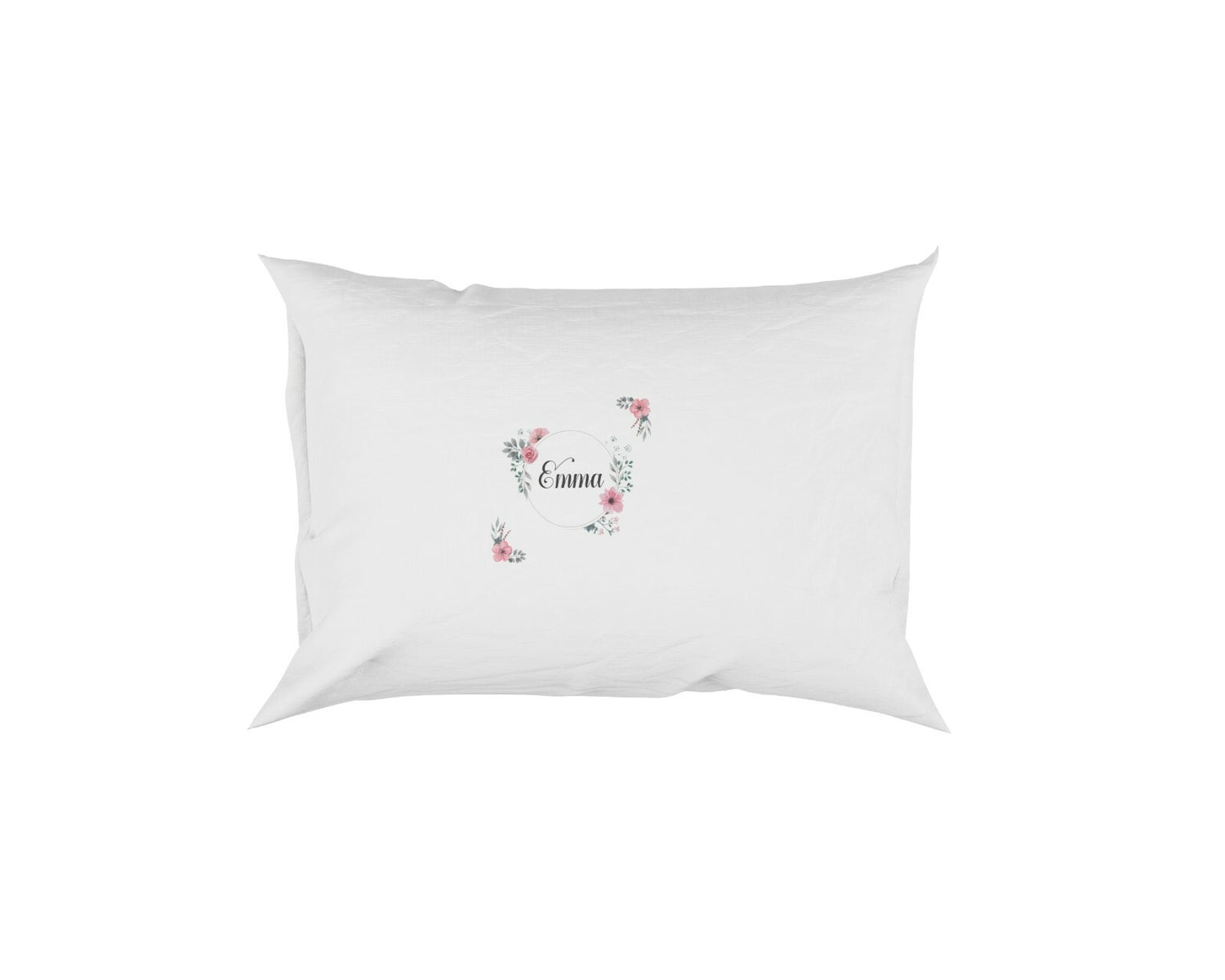 Floral Circle Wreath Border Pink Soft Pillowcase Pillow Case Cover