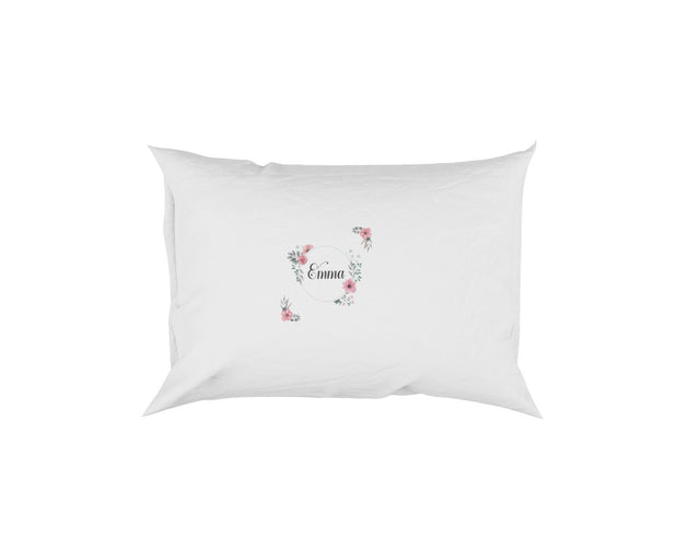 Floral Circle Wreath Border Pink Soft Pillowcase Pillow Case Cover