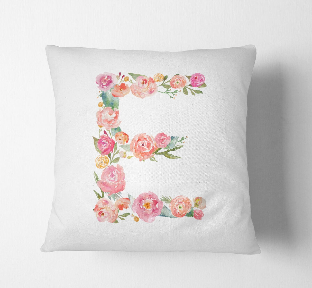 Personalised Alphabet Floral Name Initial Letter Cushion Pillow Case Insert Fill