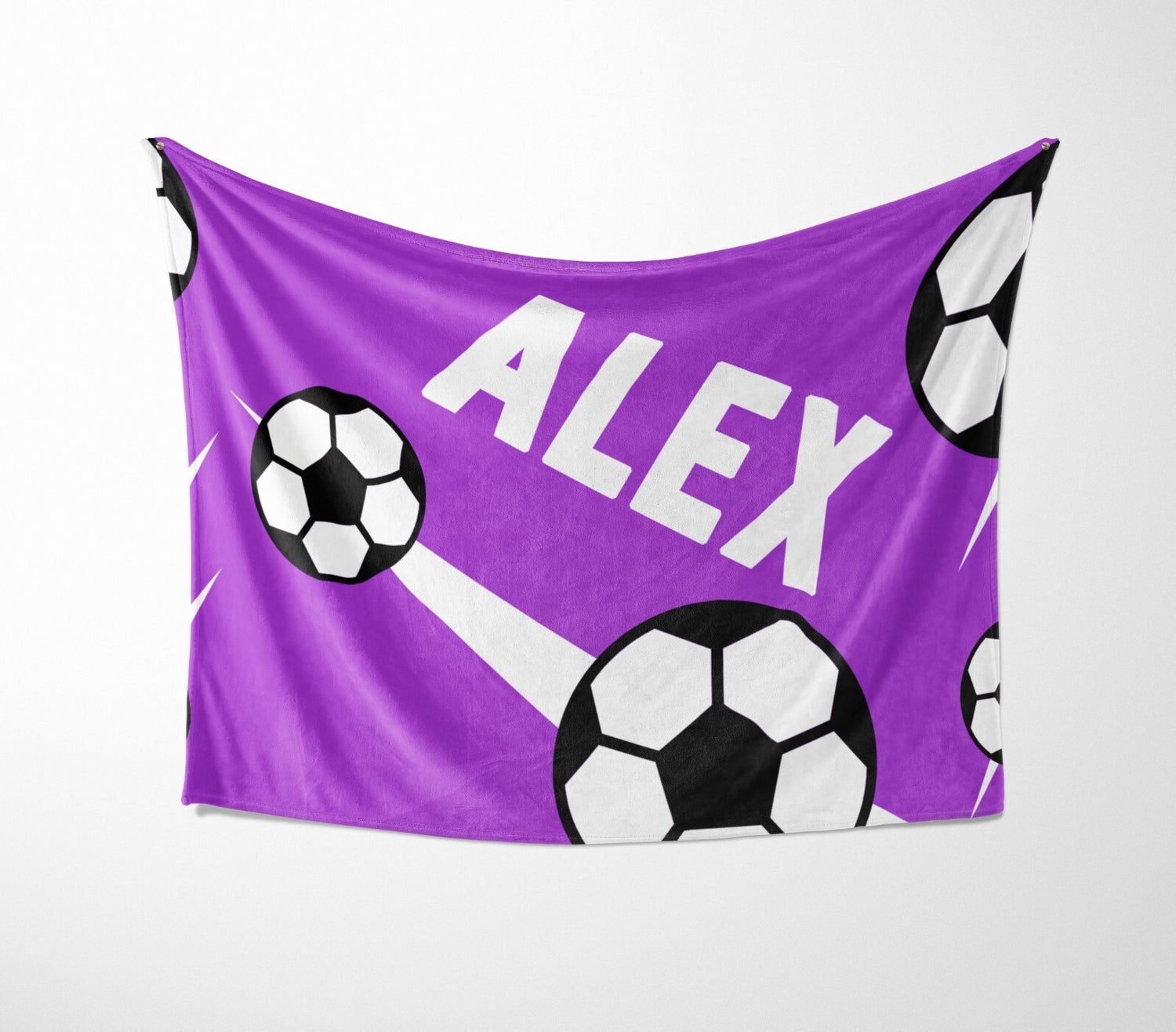 Personalised Custom Name Football Strike Soft Warm Fleece Blanket Decoration