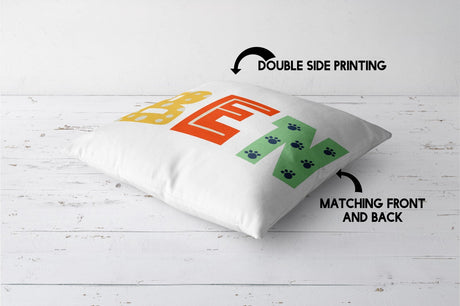 Personalised Kids Alphabet Onyx Print Soft Square Filled Cushion Throw Decor