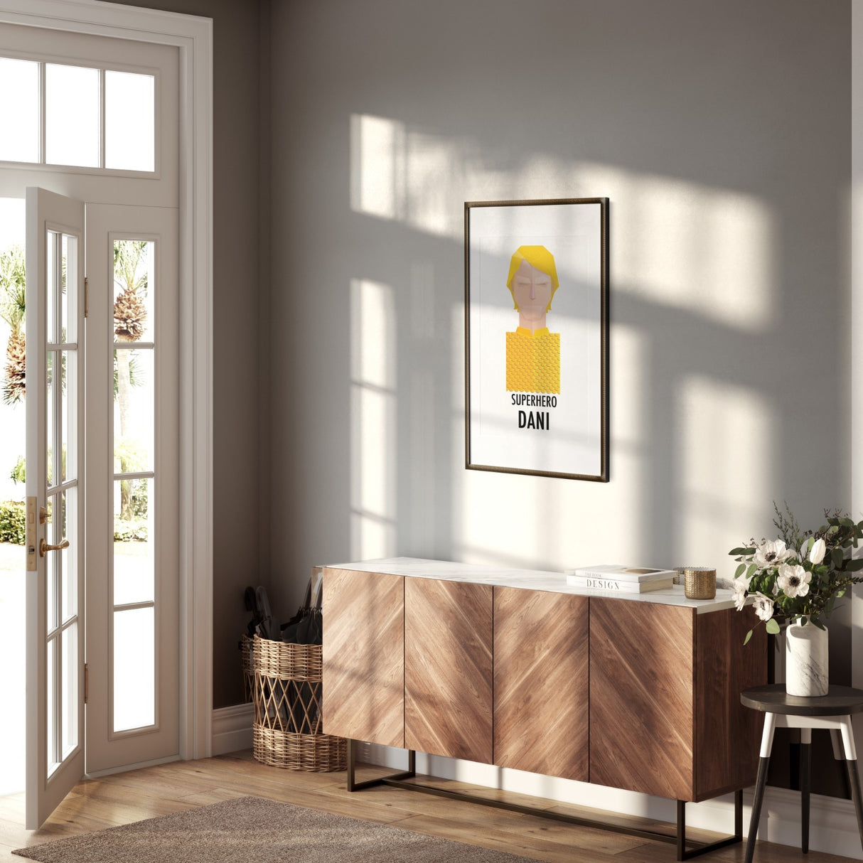 Custom Colour Personalised Superhero Name Wall Art Poster Print Decor