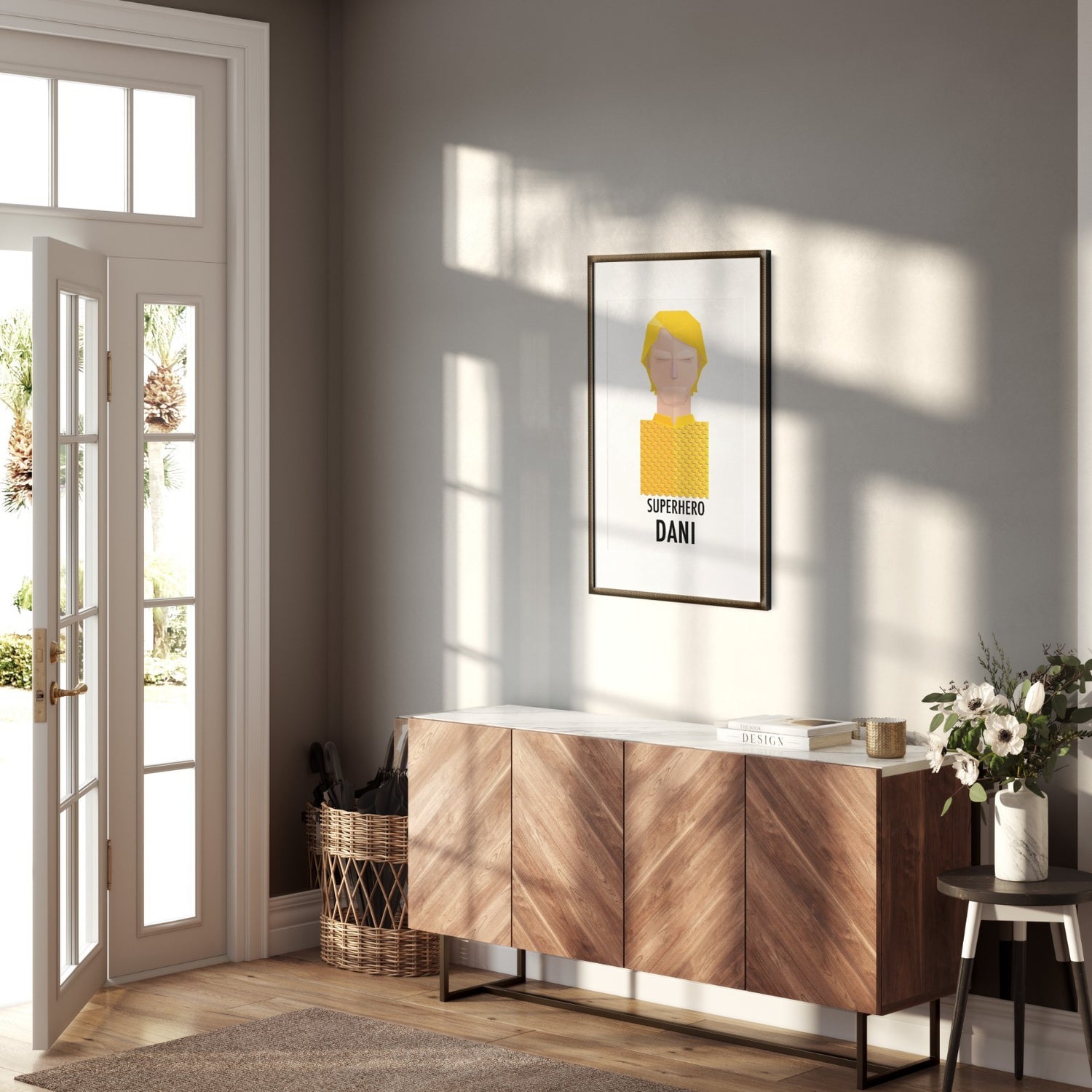 Custom Colour Personalised Superhero Name Wall Art Poster Print Decor