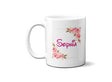 Personalised Name Floral Roses Pink Coffee Tea Mug Gift 11oz Mug + Coaster
