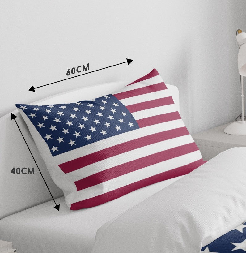 USA Flag America Cot Bed Duvet Cover Toddler Pillowcase Design Gift Custom Cosy
