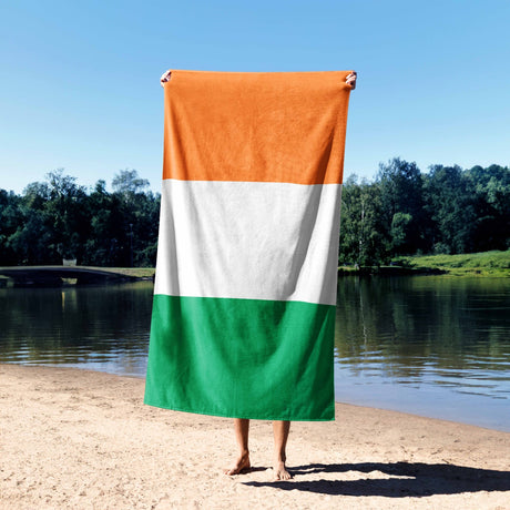 Irish Flag Ireland Gift Towel Custom Made Soft Highly Absorbent Beach Bath Sheet