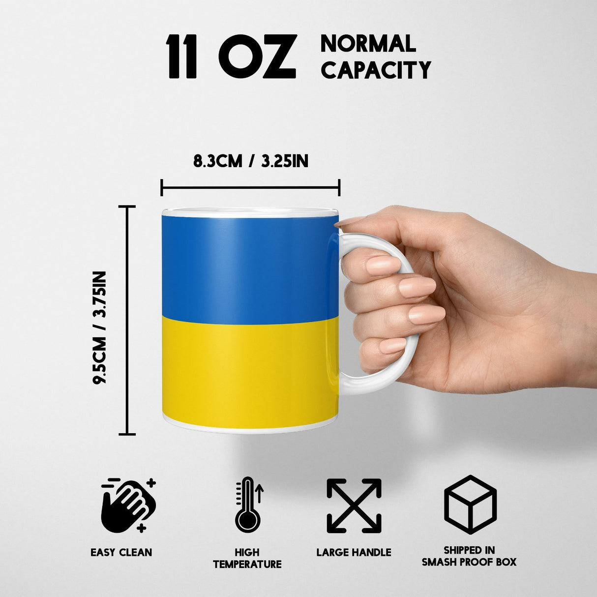 Ukraine Flag Design Patriotic Coffee Tea Mug Cup Set Coaster Gift Him Her Custom