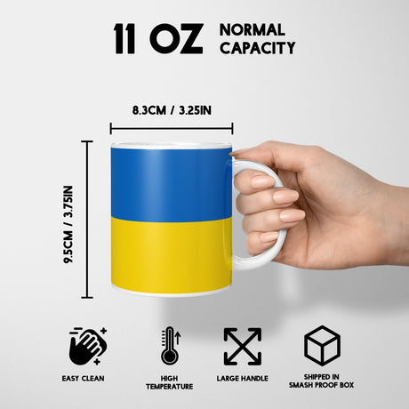 Ukraine Flag Design Patriotic Coffee Tea Mug Cup Set Coaster Gift Him Her Custom