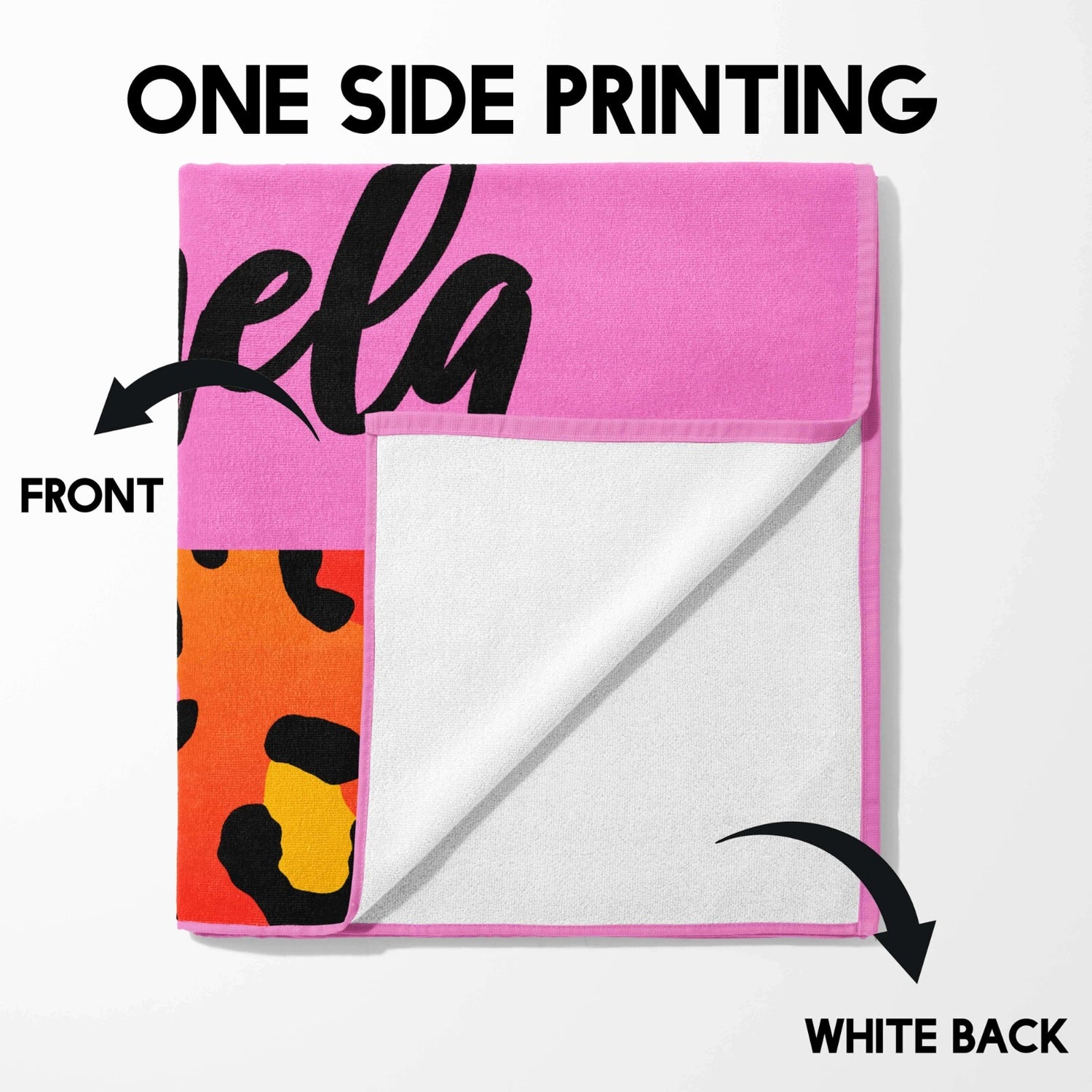 Personalised Name Leopard Print Multi Spot Soft Absorbent Beach Bath Sheet Towel