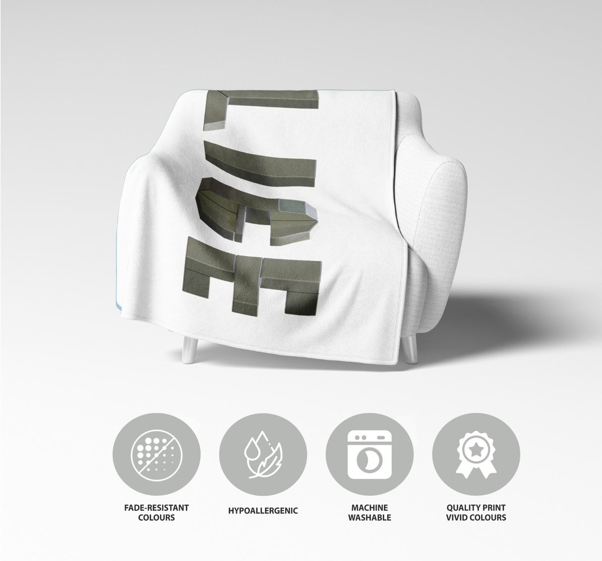 Personalised Geometal 3D Any Name Novelty Soft Fleece Mink Blanket Gift Decor