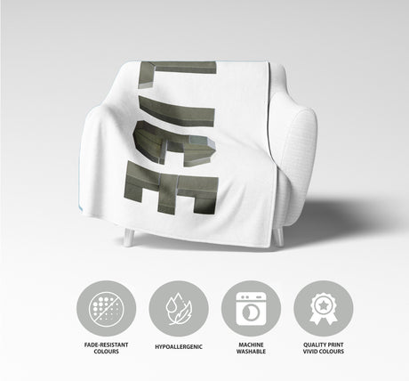 Personalised Geometal 3D Any Name Novelty Soft Fleece Mink Blanket Gift Decor