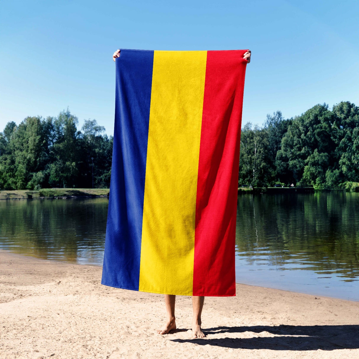 Romania Flag Patriotic Towel Highly Absorbent Beach Bath Sheet Soft Custom Gift