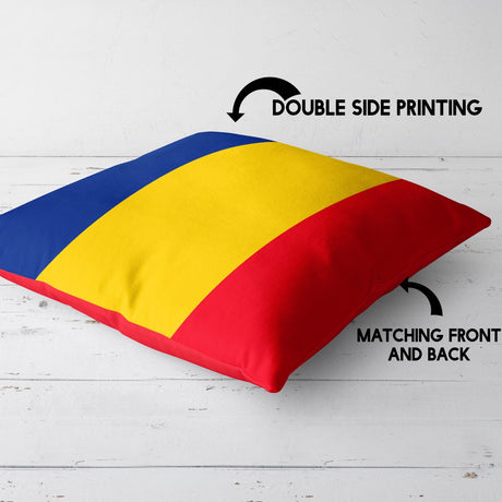 Romania Flag Design Filled Square Cushion - Decorative Throw Soft Gift Any Size