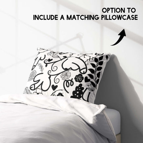 Floral Willy Pattern Rude Funny Custom Soft Single Size Novelty Bed Duvet Cover