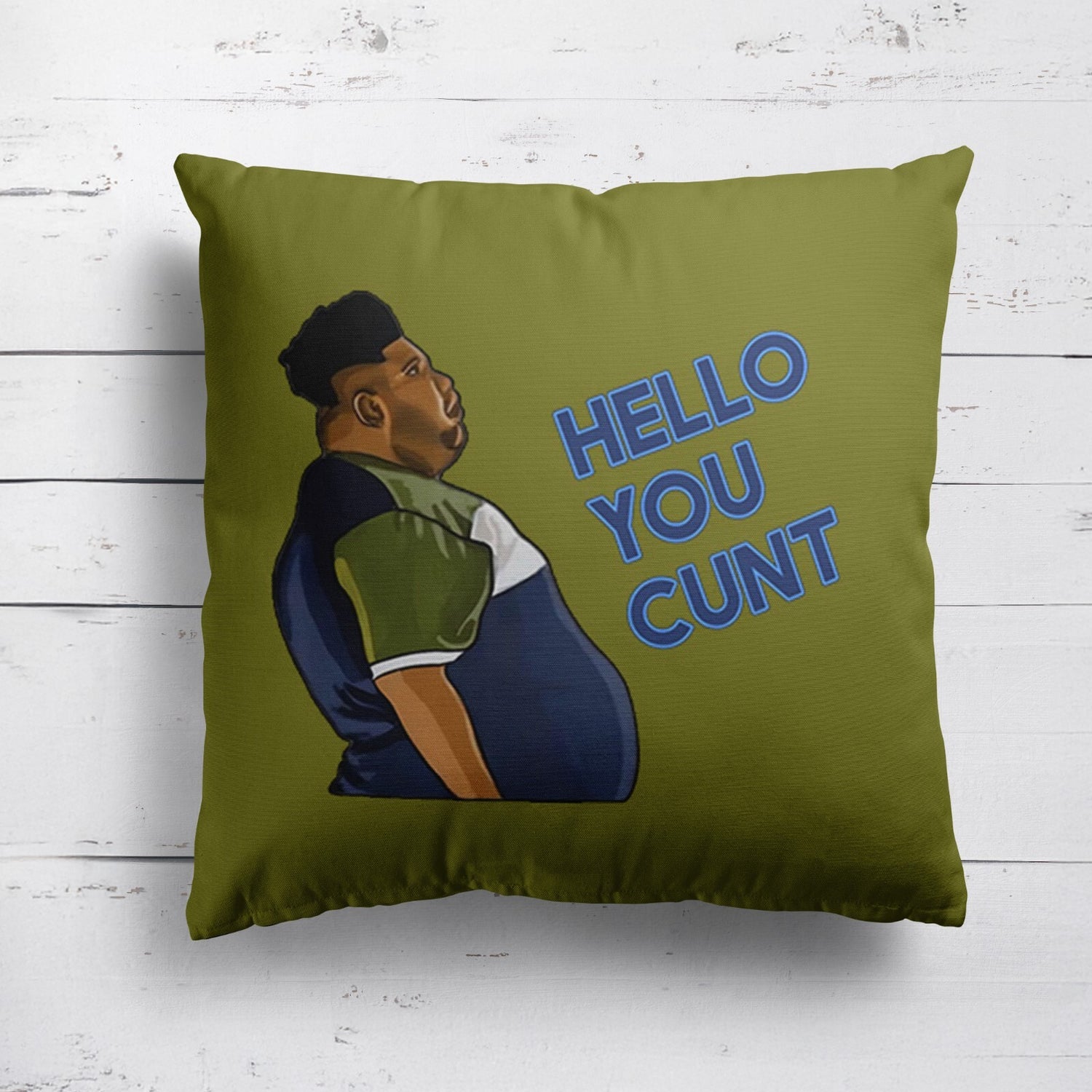 Harvey Hello You C*nt Funny Cheeky Novelty Joke Square Fill Zip Cushion Throw