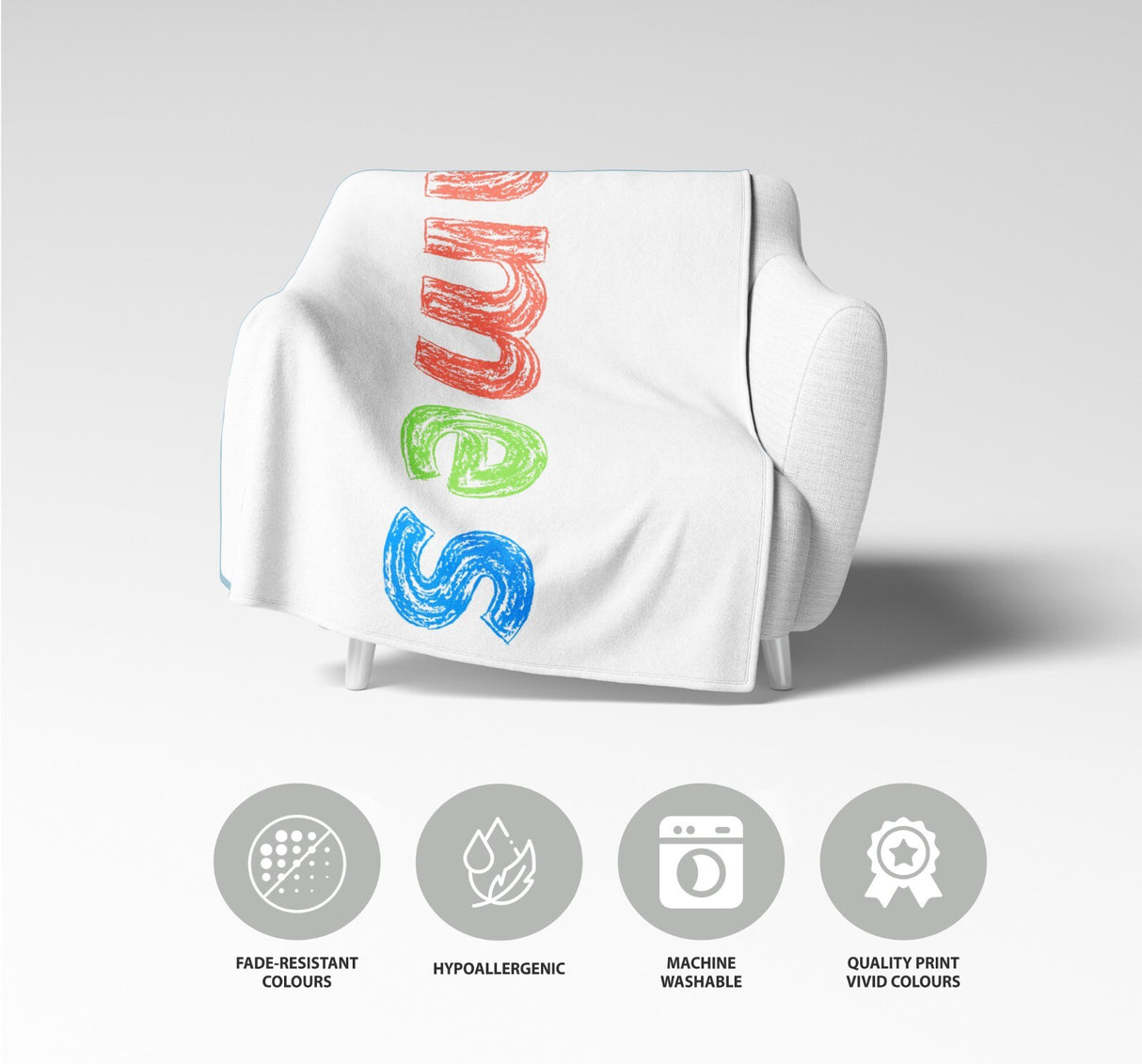 Personalised Name Colourful Retro Novelty Soft Fleece Mink Blanket Gift Decor