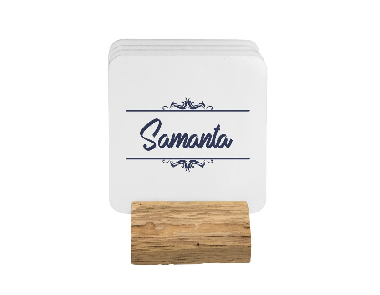 Personalised Name Border Scroll Coffee Tea Mug Gift 11oz Mug + Coaster