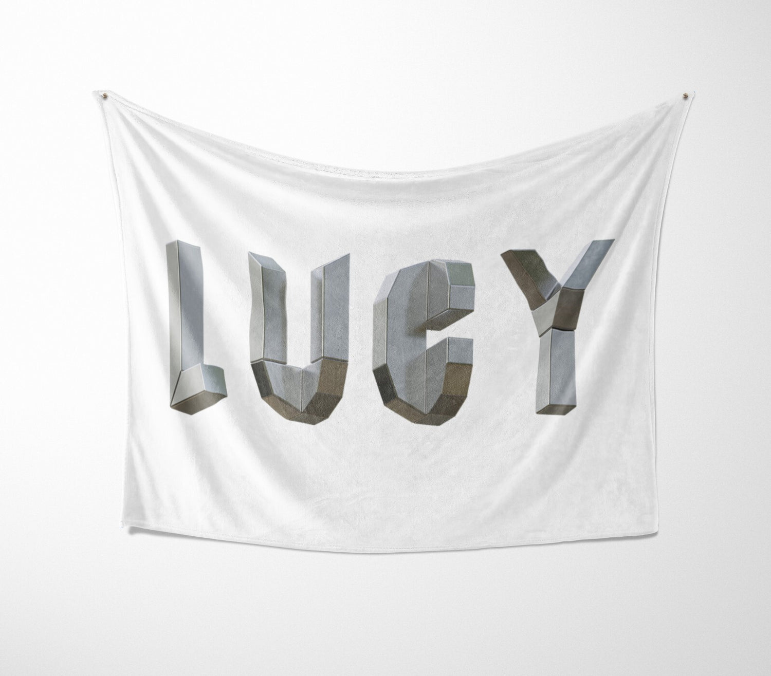 Personalised Geometal 3D Any Name Novelty Soft Fleece Mink Blanket Gift Decor