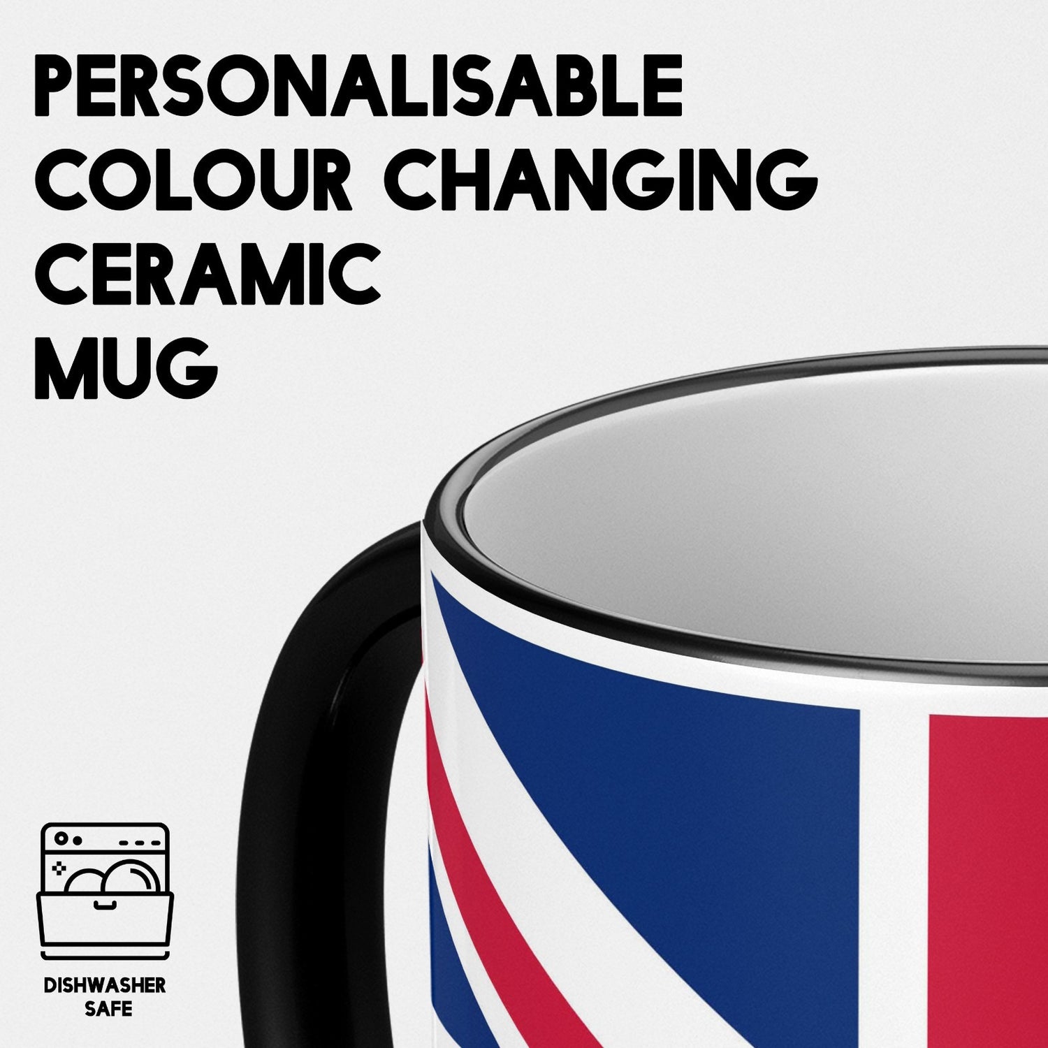 GB Flag Union Jack Flag Heat Sensitive Magic Colour Changing Mug Novelty Cup