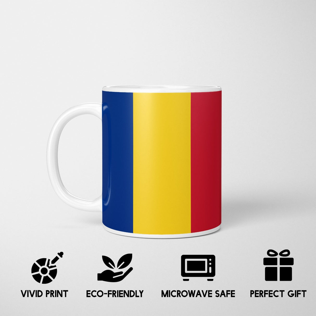 Romania Flag Design Patriotic Coffee Tea Mug Cup Set Coaster Gift Him Her Custom